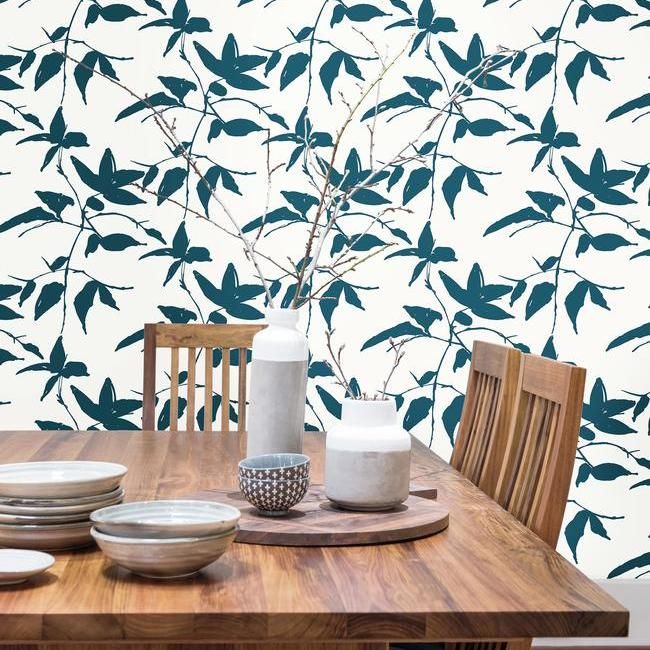 Обои Ronald Redding Tea Garden Persimmon Leaf AF6510 фото в интерьере Обои Ronald Redding Tea Garden Persimmon Leaf AF6510 фото в интерьере